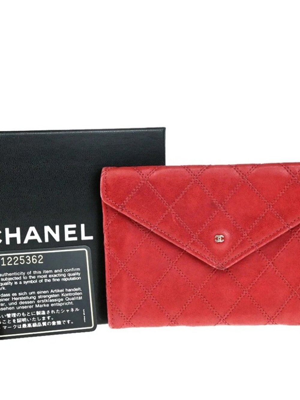 CHANEL CC Logo Bicolore Mini Pouch Wallet Coin Case Leather Red Vintage 69RK020